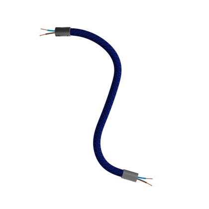 Kit Creative Flex flexible tube covered in Navy Blue RM20 fabric with metal terminals - Black