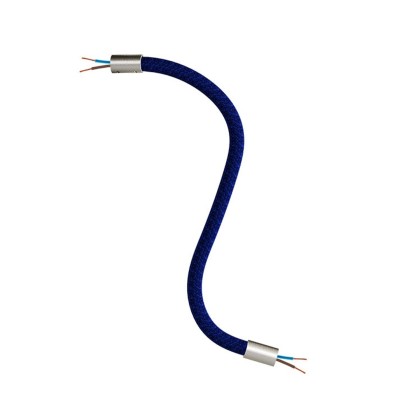 Kit Creative Flex flexible tube covered in Navy Blue RM20 fabric with metal terminals - Brushed titanium