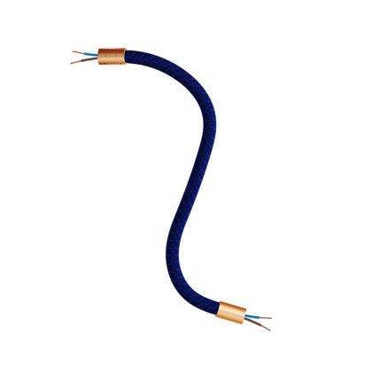 Kit Creative Flex flexible tube covered in Navy Blue RM20 fabric with metal terminals - Brushed copper