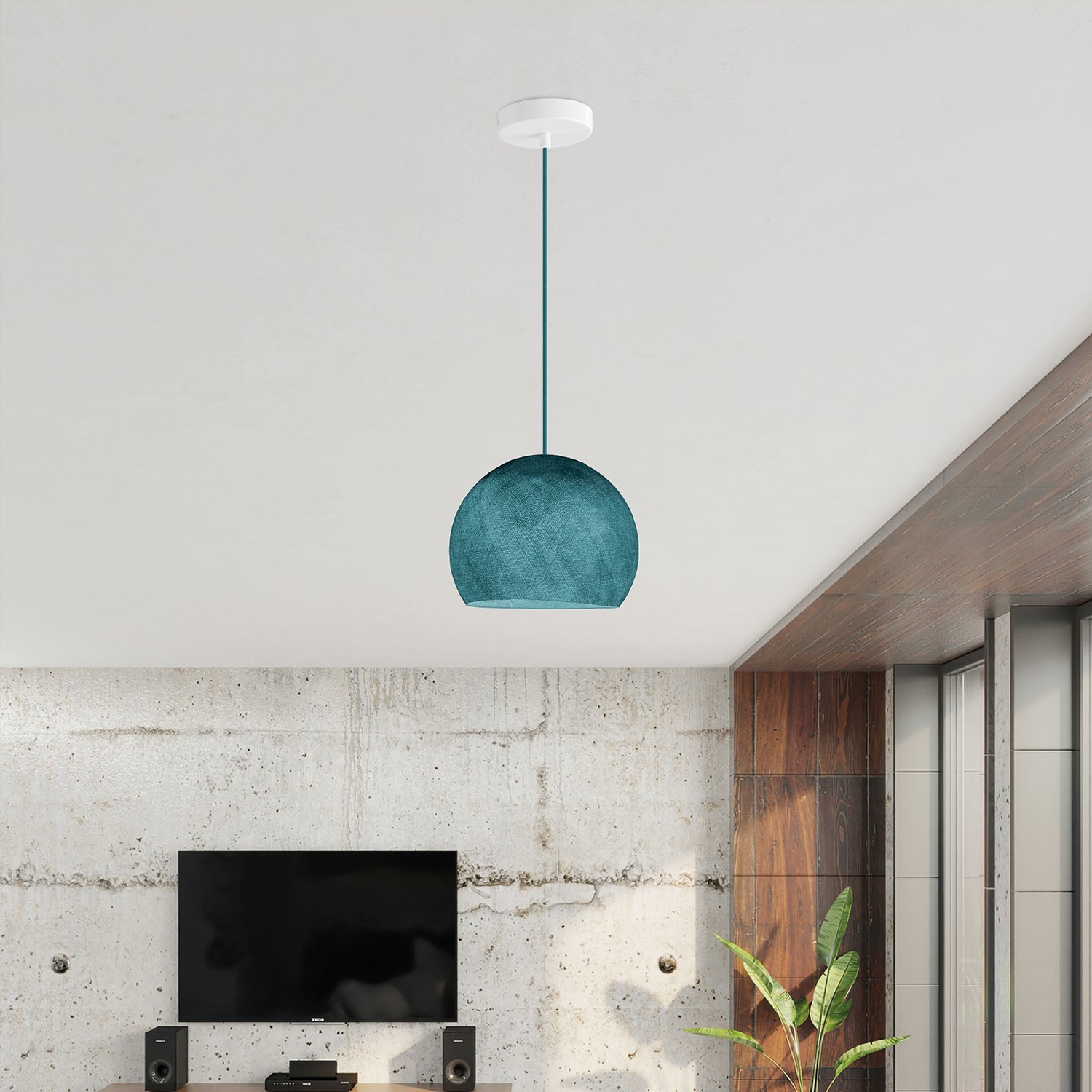 Suspension Lamp with Dome Lampshade