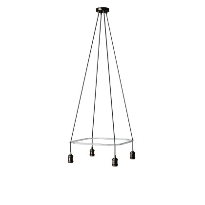 4-fall Cage Crystal Lamp - Black pearl