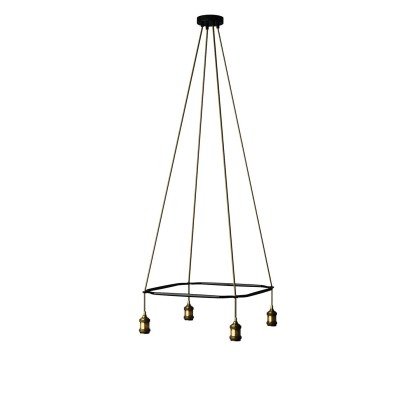 4-fall Cage Crystal Lamp - Brass