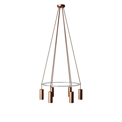 6-fall Cage Tub-E14 Lamp - Brushed copper