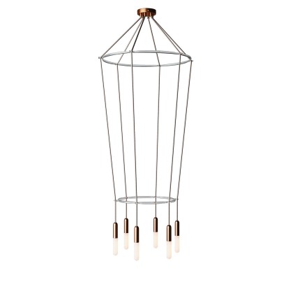 6-fall 2 Cage P-Light Lamp - Brushed copper