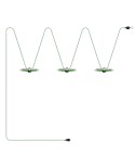 Maioliche' String Light Lumet System starting from 10 m with fabric cable, 3 lamp holders and lampshades, hook and black plug