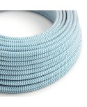 UV resistant round electric cable with zig-zag Turquoise SZ11 fabric lining for outdoor use - Compatible with Eiva Outdoor IP65