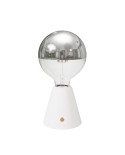 Portable and rechargeable Cabless01 LED lamp with Silver Half Sphere Globe light bulb