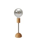 Portable and rechargeable Cabless02 Lamp with Silver Half Sphere light bulb