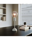 Portable and rechargeable Cabless02 Lamp with Silver Half Sphere light bulb