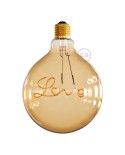 LED Golden Light Bulb for pendant lamp - Globe G125 Single Filament “Love” - 4.5W 250Lm E27 1800K Dimmable