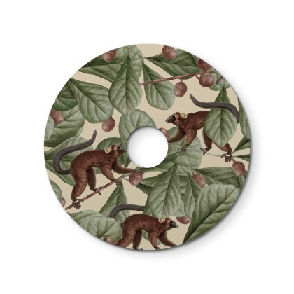 Ellepì mini flat lampshade with jungle animals 'Wildlife Whispers', 24 cm diameter - Made in Italy - Animals Lemurs