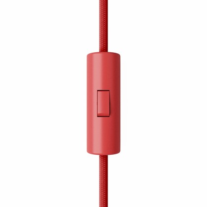 Rewireable cylindrical single pole rocker switch with earth terminal - Red