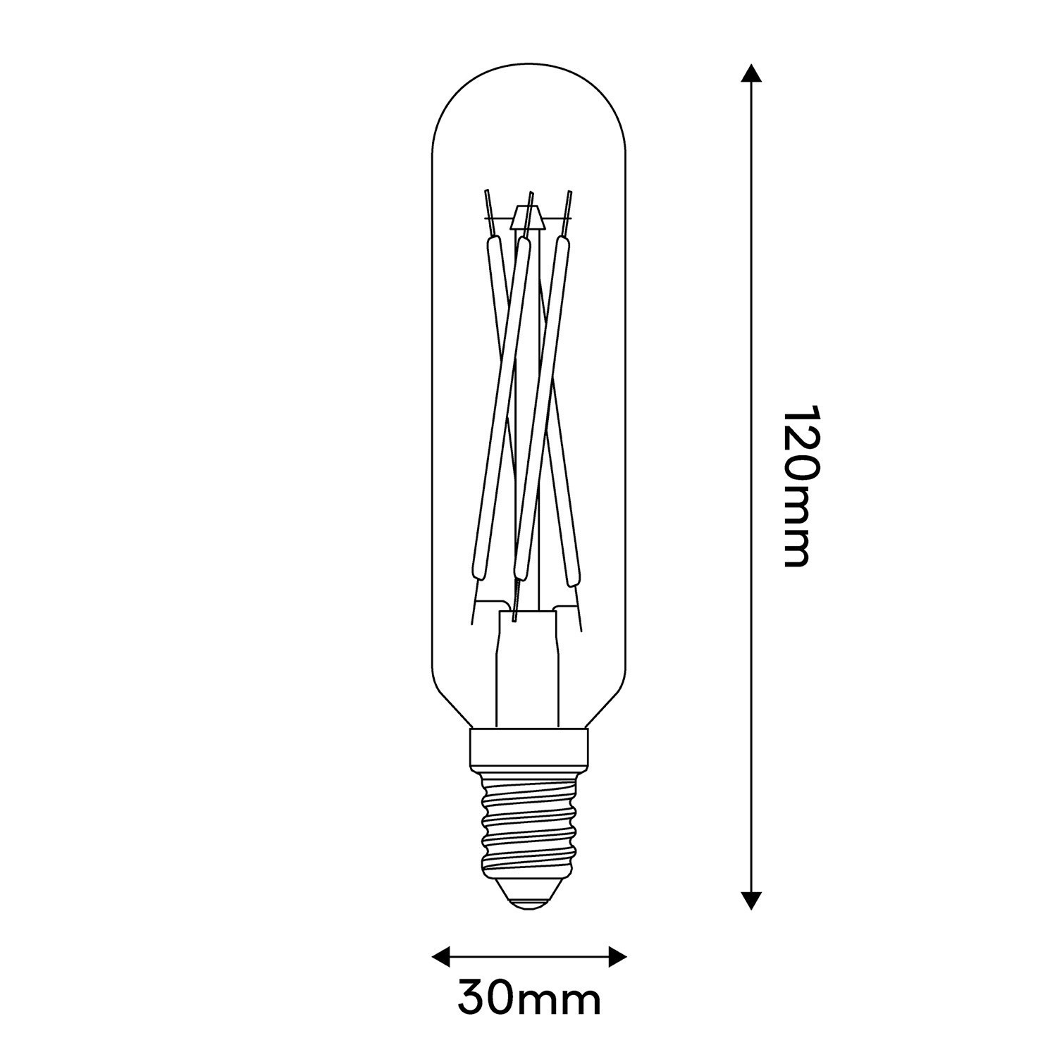 LED Frosted White Tubular Light Bulb 4.8W 470Lm E14 2700K Dimmable - A07