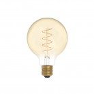 LED Golden Light Bulb Carbon Line Curved Spiral Filament Globe G95 4W 250Lm E27 1800K Dimmable - C06