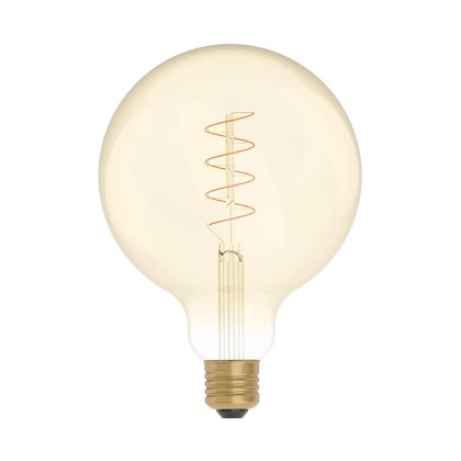 LED Golden Light Bulb Carbon Line Curved Spiral Filament Globe G125 4W 250Lm E27 1800K Dimmable - C07