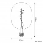 LED Smoky Light Bulb Ellipse 170 10W 470Lm E27 1800K Dimmable - H07