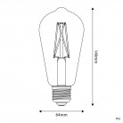 LED Porcelain Effect Light Bulb CRI 95 ST64 7W 640Lm E27 2700K Dimmable - P02