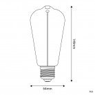 LED Smoky Magnetic Light Bulb Deco Line Edison ST64 2,2W 60Lm E27 1800K - F03