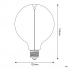 LED Smoky Magnetic Light Bulb Deco Line Globo G125 2,8W 90Lm E27 1800K - F05