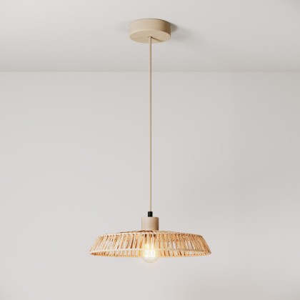 Hanging lamp with raffia lampshade Moorea