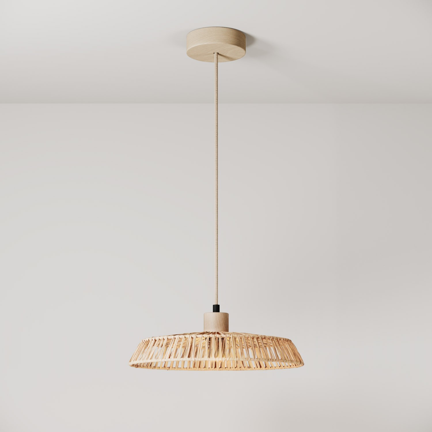 Hanging lamp with raffia lampshade Moorea