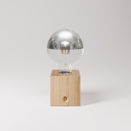 Portable and rechargeable Cabless03 Lamp with silver half-sphere globe bulb - Neutral