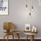 Pendant lamp with textile cable and milled aluminium lamp holder - Made in Italy - Bulb included