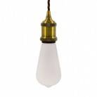 Pendant lamp with twisted textile cable and aluminium lamp holder - Made in Italy