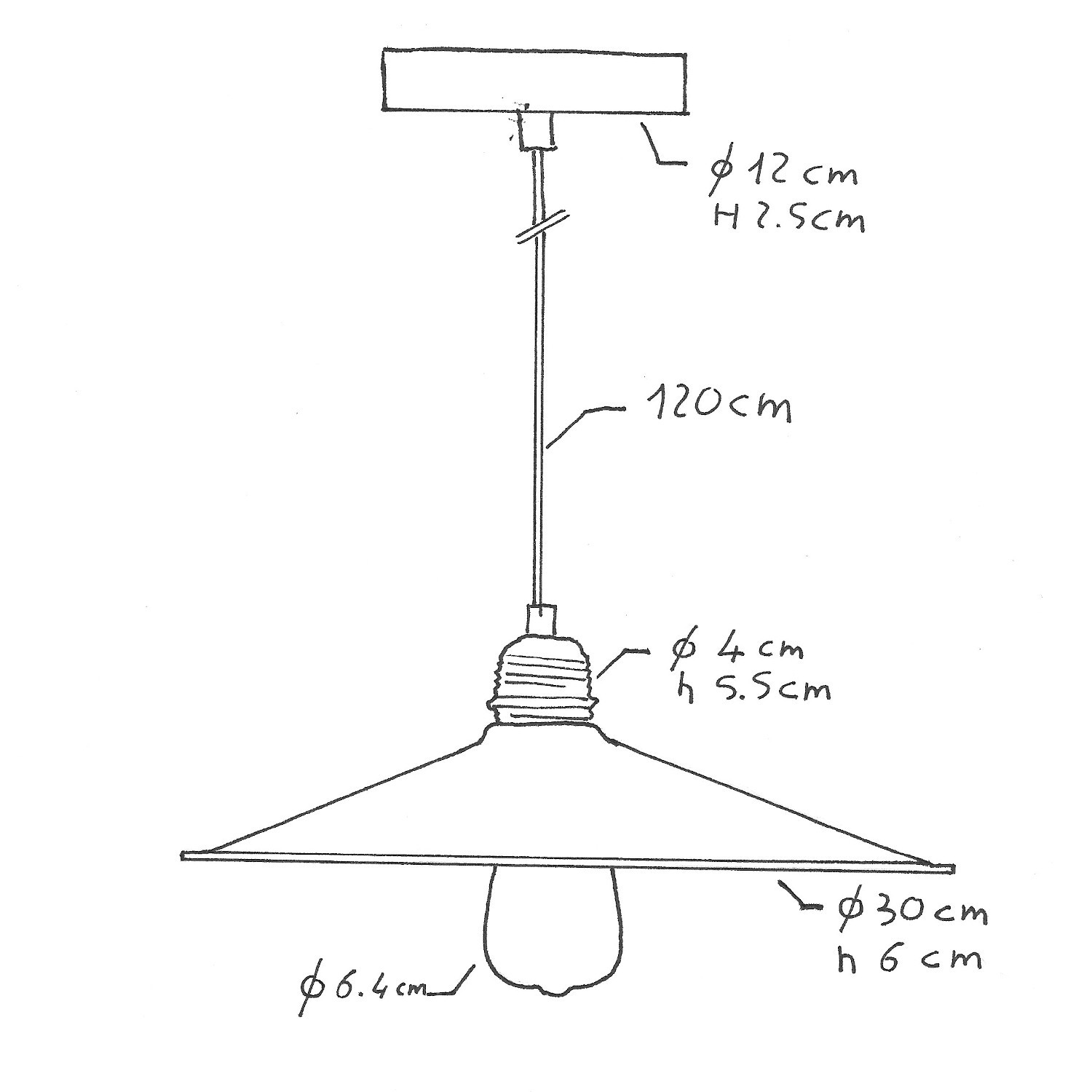 Pendant lamp with textile cable, Swing lampshade and metal details - Made in Italy - Bulb included