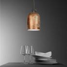 Pendant lamp with textile cable and lampshade Mini Bell XS ceramic shade - Made in Italy - Bulb included