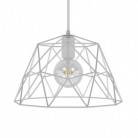 Pendant lamp with textile cable, Dome lampshade and metal details - Made in Italy - Bulb included