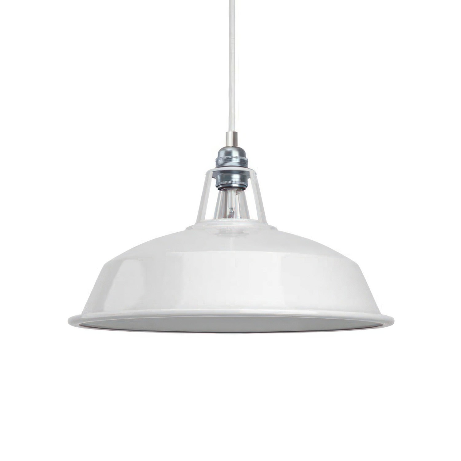 Pendant lamp with textile cable, Harbour lampshade and metal details - Made in Italy - Bulb included