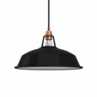 Pendant lamp with textile cable, Harbour lampshade and metal details - Made in Italy - Bulb included