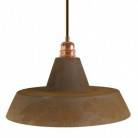 Pendant lamp with textile cable, Industrial ceramic lampshade and metal finishes - Made in Italy - Bulb included