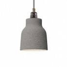 Pendant lamp with textile cable, Vase ceramic lampshade and metal details - Made in Italy - Bulb included