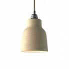 Pendant lamp with textile cable, Vase ceramic lampshade and metal details - Made in Italy - Bulb included