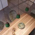 Pendant lamp with textile cable, Vase ceramic lampshade and metal details - Made in Italy - Bulb included