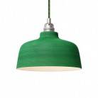 Pendant lamp with textile cable, Cup ceramic lampshade and metal details - Made in Italy - Bulb included