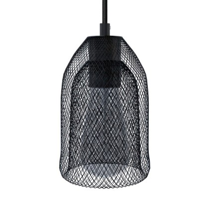 Pendant lamp with textile cable, Ghostbell lampshade and metal details - Made in Italy - Bulb included