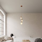 3-light multi-pendant lamp featuring fabric cable and metal finishes