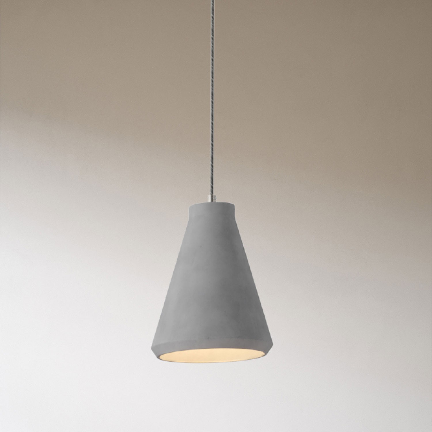 Spider - 2-light multi-pendant Made in Italy lamp featuring fabric cable and concrete lampshade