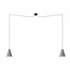 Spider - 2-light multi-pendant Made in Italy lamp featuring fabric cable and concrete lampshade