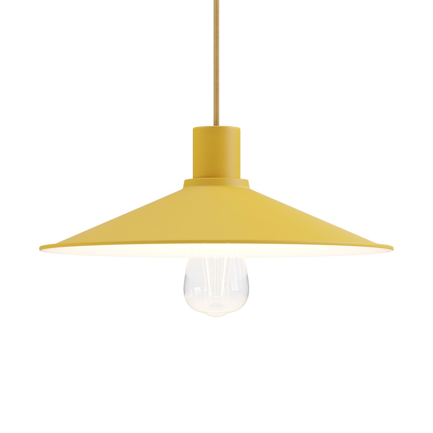 Pendant lighting Made in Italy complete with fabric cable, Swing Pastel lampshade with metal finishing