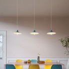 Pendant lighting Made in Italy complete with fabric cable, Swing Pastel lampshade with metal finishing