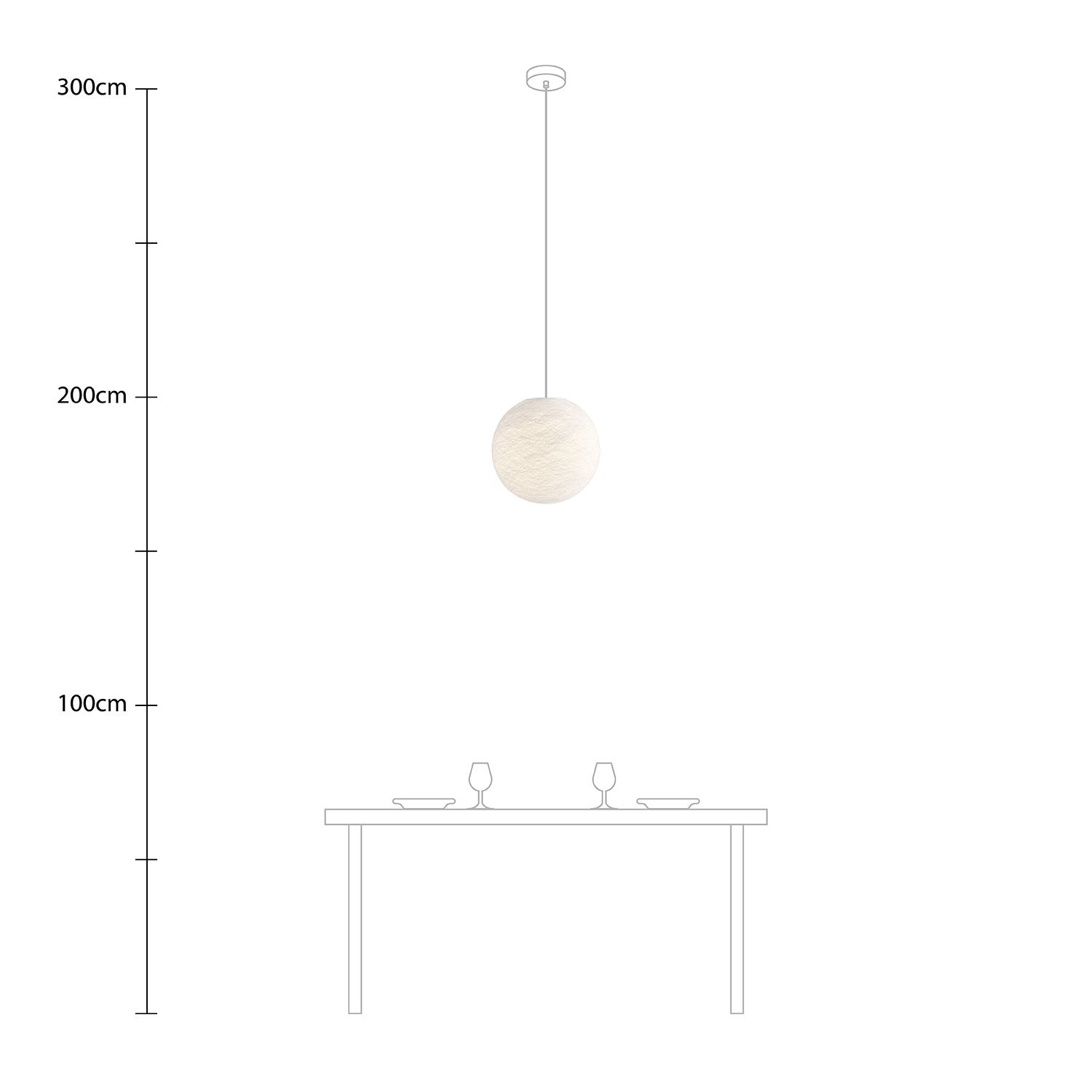 Suspension Lamp with Sphere Lampshade