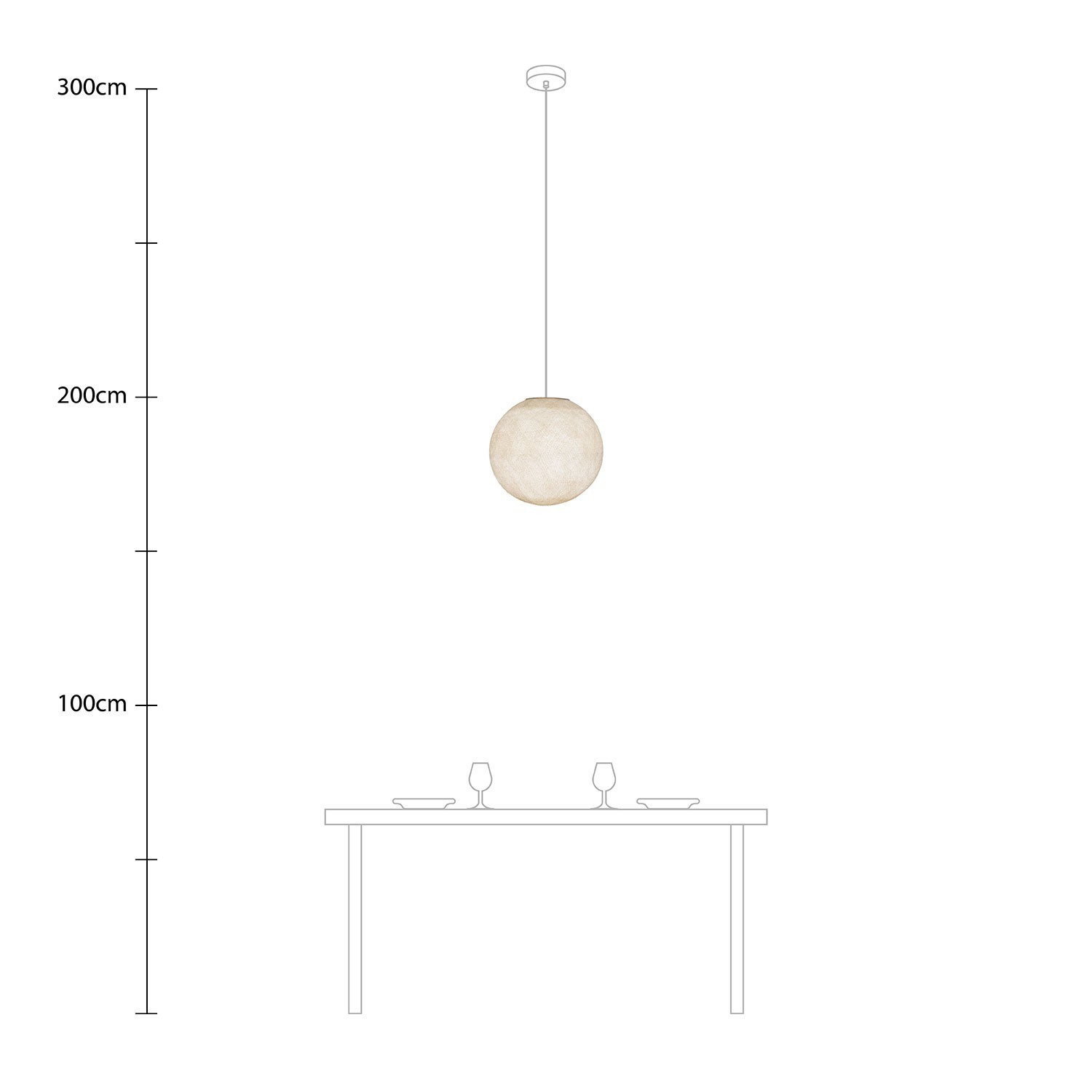 Suspension Lamp with Sphere Lampshade