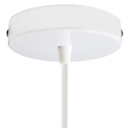 Cylindrical metal ceiling rose kit - Glossy white