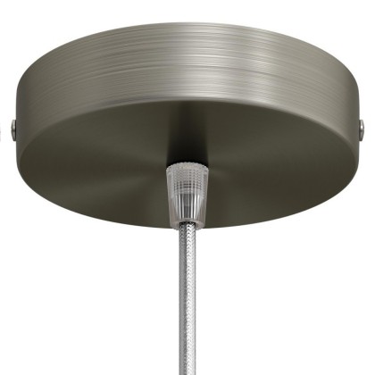 Cylindrical metal ceiling rose kit - Brushed titanium