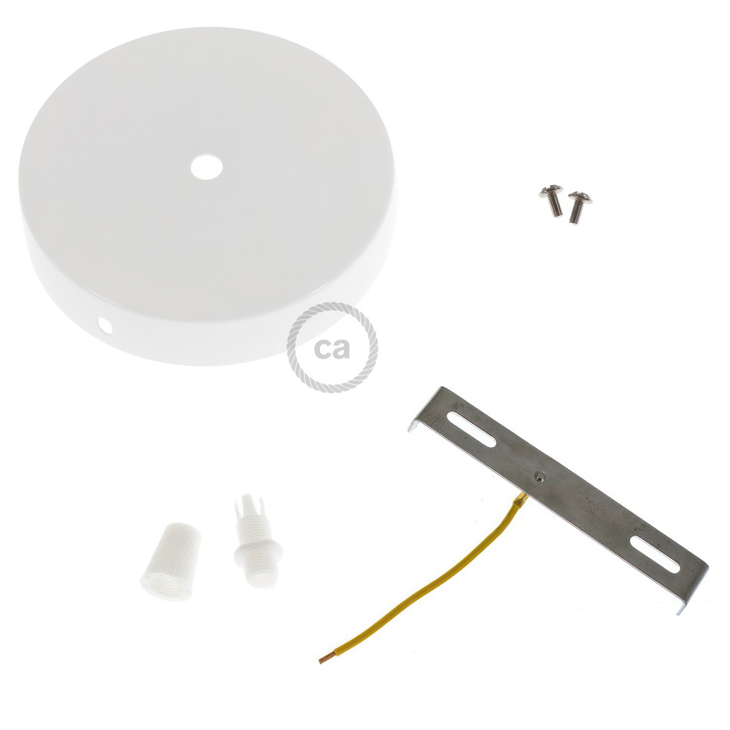 Cylindrical metal ceiling rose kit