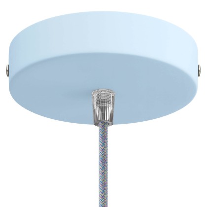 Cylindrical metal ceiling rose kit - Soft blue